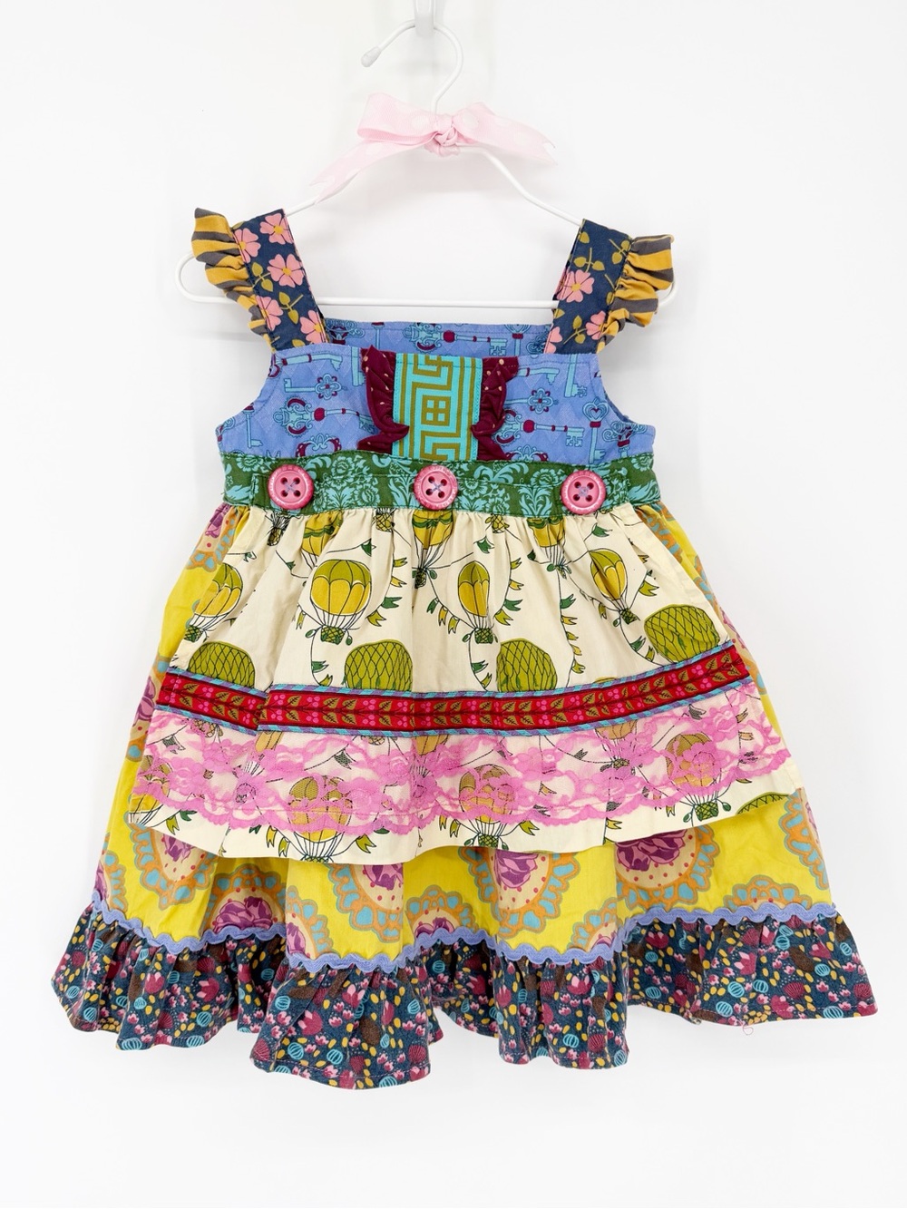 Matilda Jane Apron Dress Hot Air Balloon Floral Size 18m Paint by Numbers